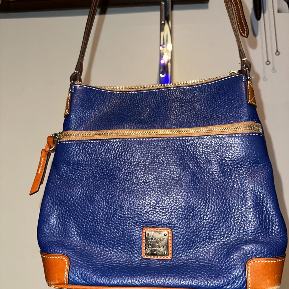 Dooney & Bourke Blue and Tan Leather Bag